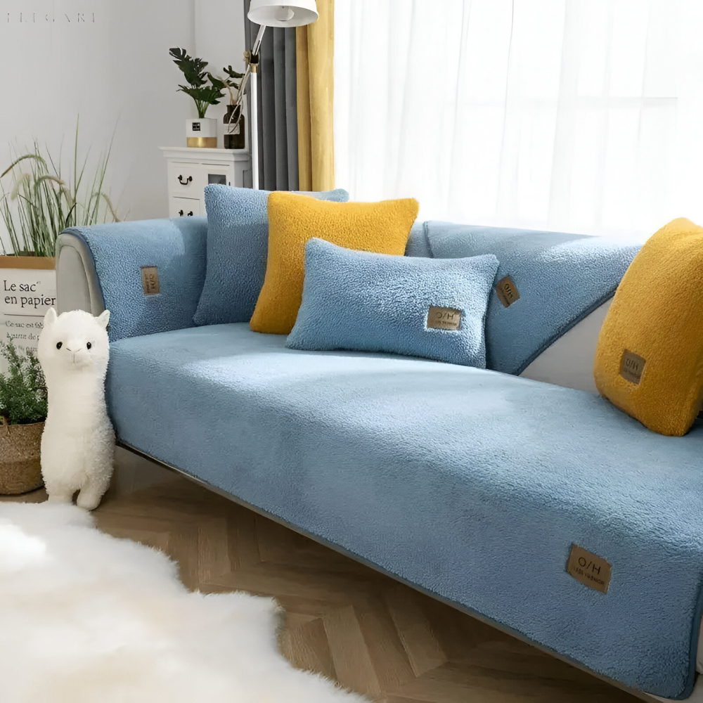Premium Plysch Sofföverdrag, Halkfritt – Mjukt Sofföverdrag i Polyester