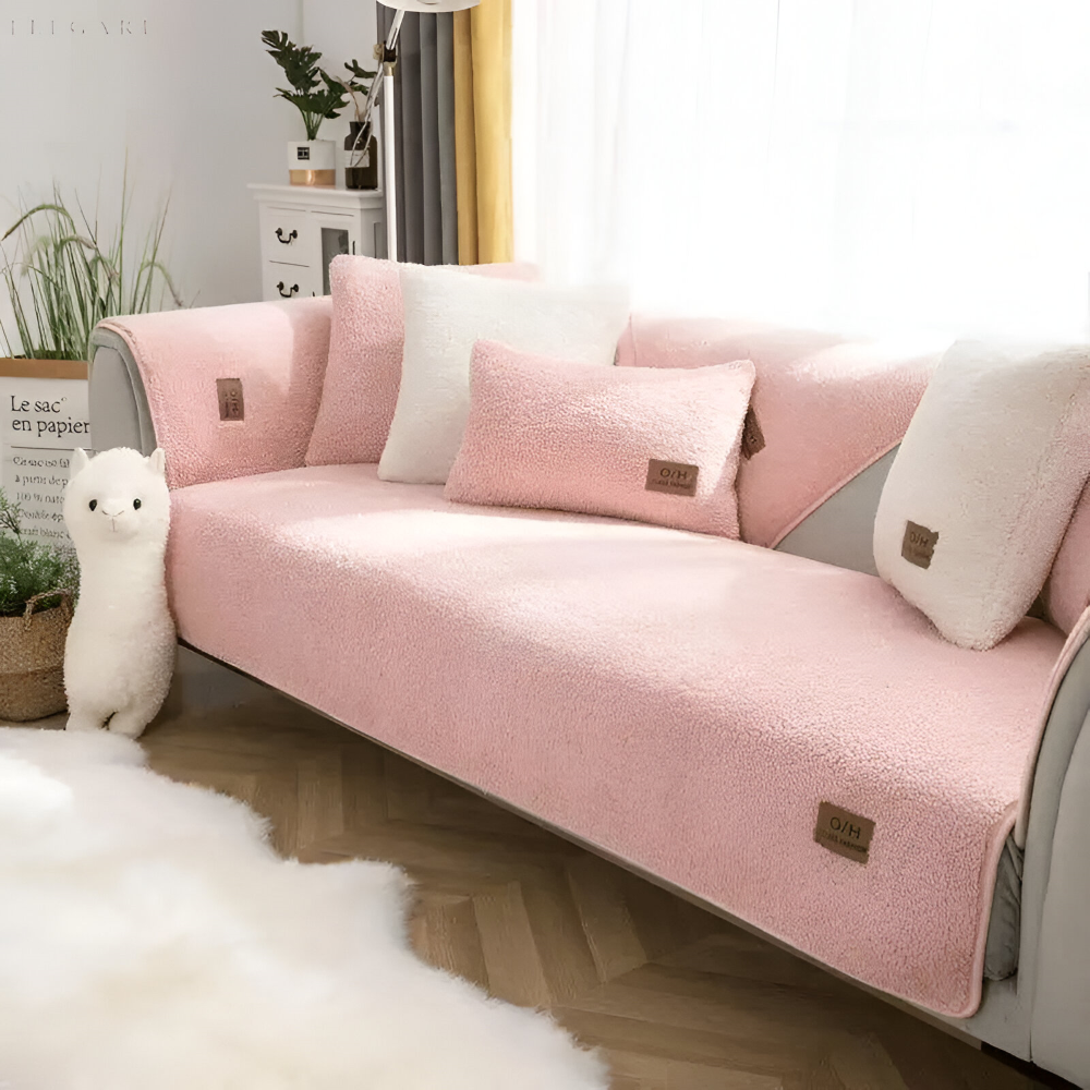 Premium Plysch Sofföverdrag, Halkfritt – Mjukt Sofföverdrag i Polyester