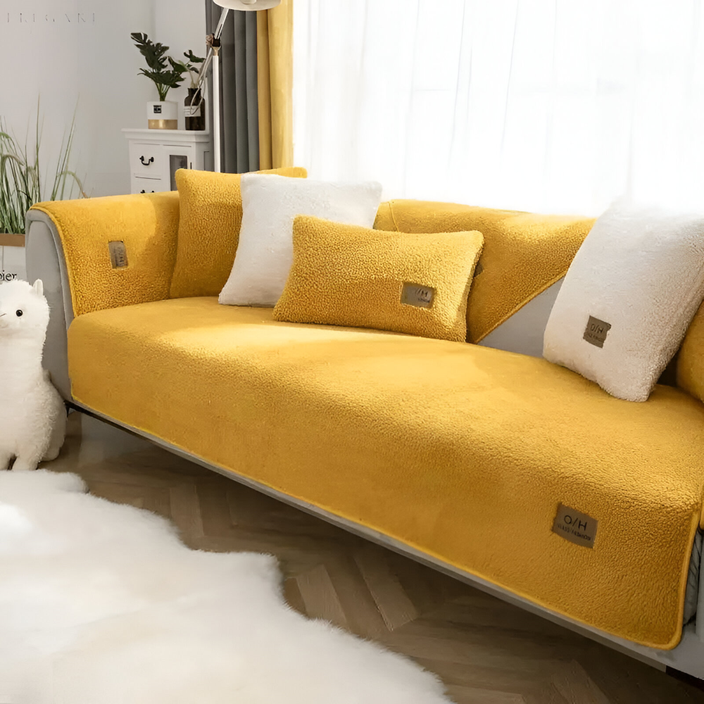 Premium Plysch Sofföverdrag, Halkfritt – Mjukt Sofföverdrag i Polyester