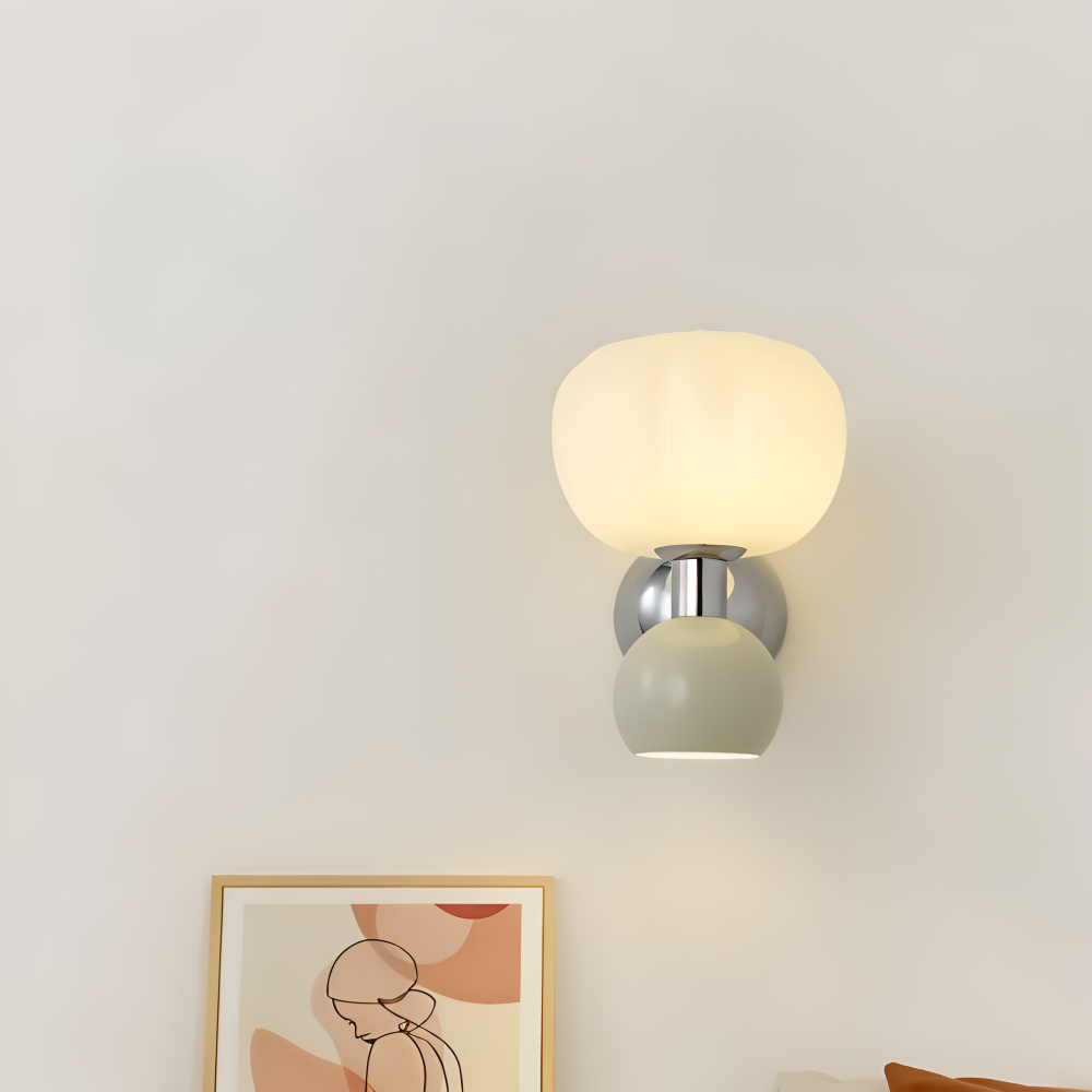 Pumpk Vägglampa - Krämig Pumpa Vägglampa - Vägglampdesign för Sovrum - Minimalistiska LED Vägglampor