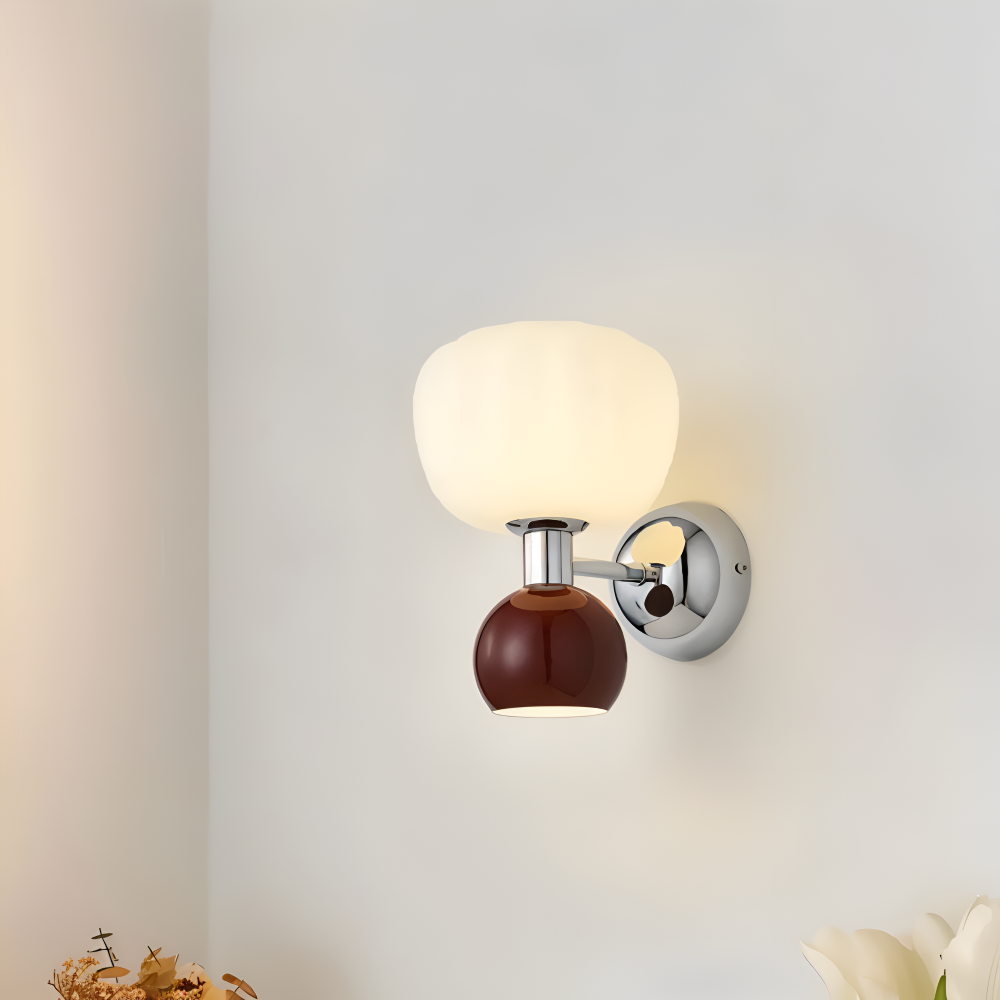 Pumpk Vägglampa - Krämig Pumpa Vägglampa - Vägglampdesign för Sovrum - Minimalistiska LED Vägglampor