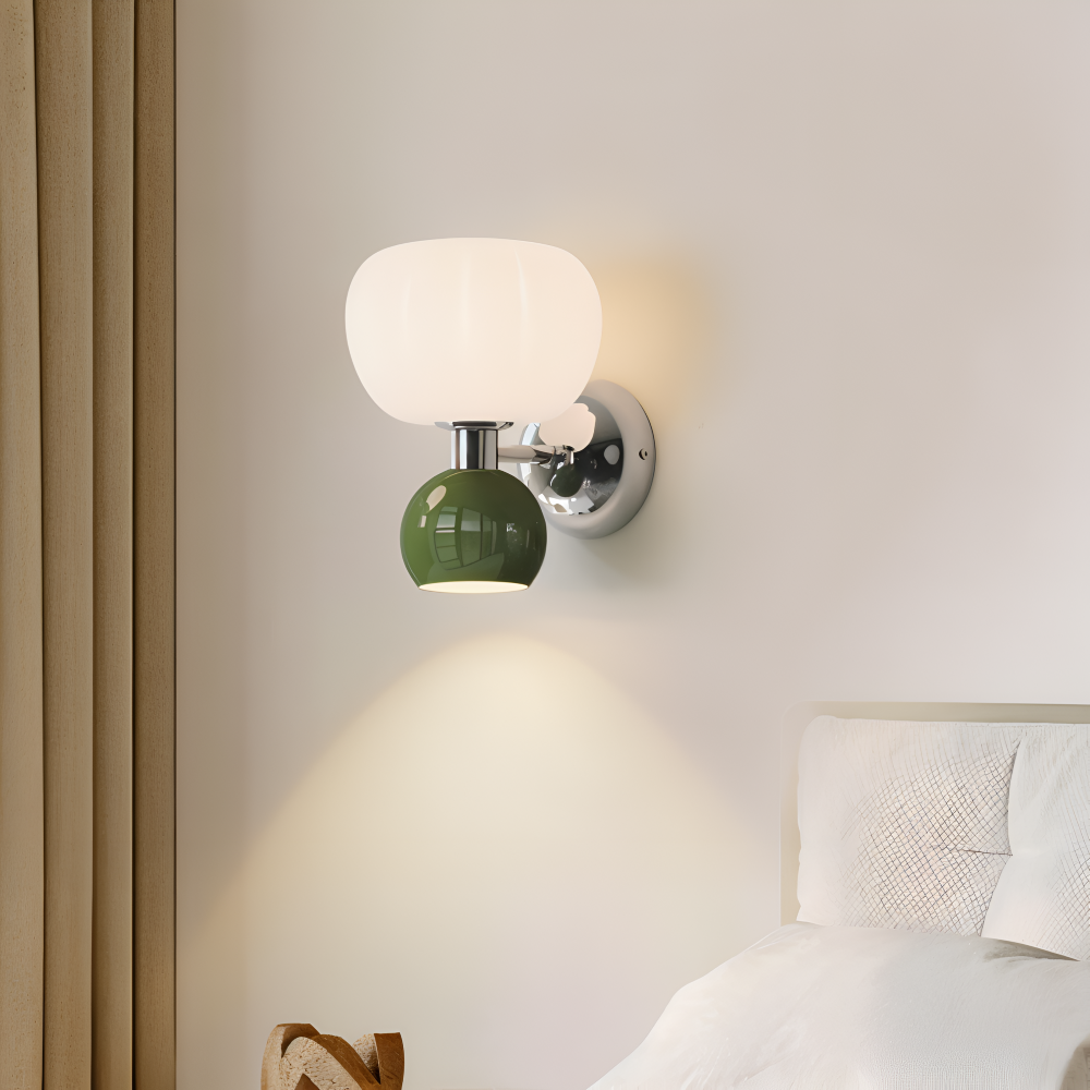 Pumpk Vägglampa - Krämig Pumpa Vägglampa - Vägglampdesign för Sovrum - Minimalistiska LED Vägglampor