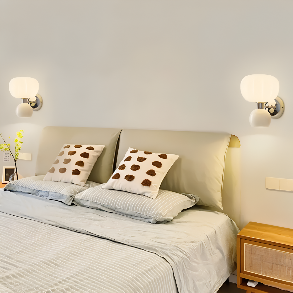 Pumpk Vägglampa - Krämig Pumpa Vägglampa - Vägglampdesign för Sovrum - Minimalistiska LED Vägglampor