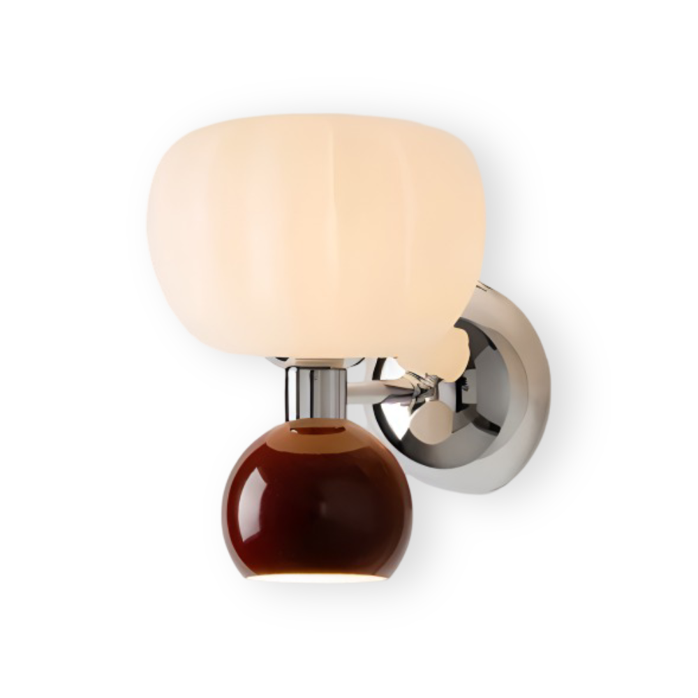Pumpk Vägglampa - Krämig Pumpa Vägglampa - Vägglampdesign för Sovrum - Minimalistiska LED Vägglampor