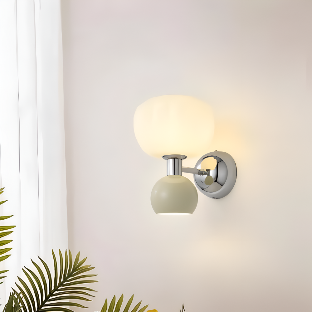 Pumpk Vägglampa - Krämig Pumpa Vägglampa - Vägglampdesign för Sovrum - Minimalistiska LED Vägglampor