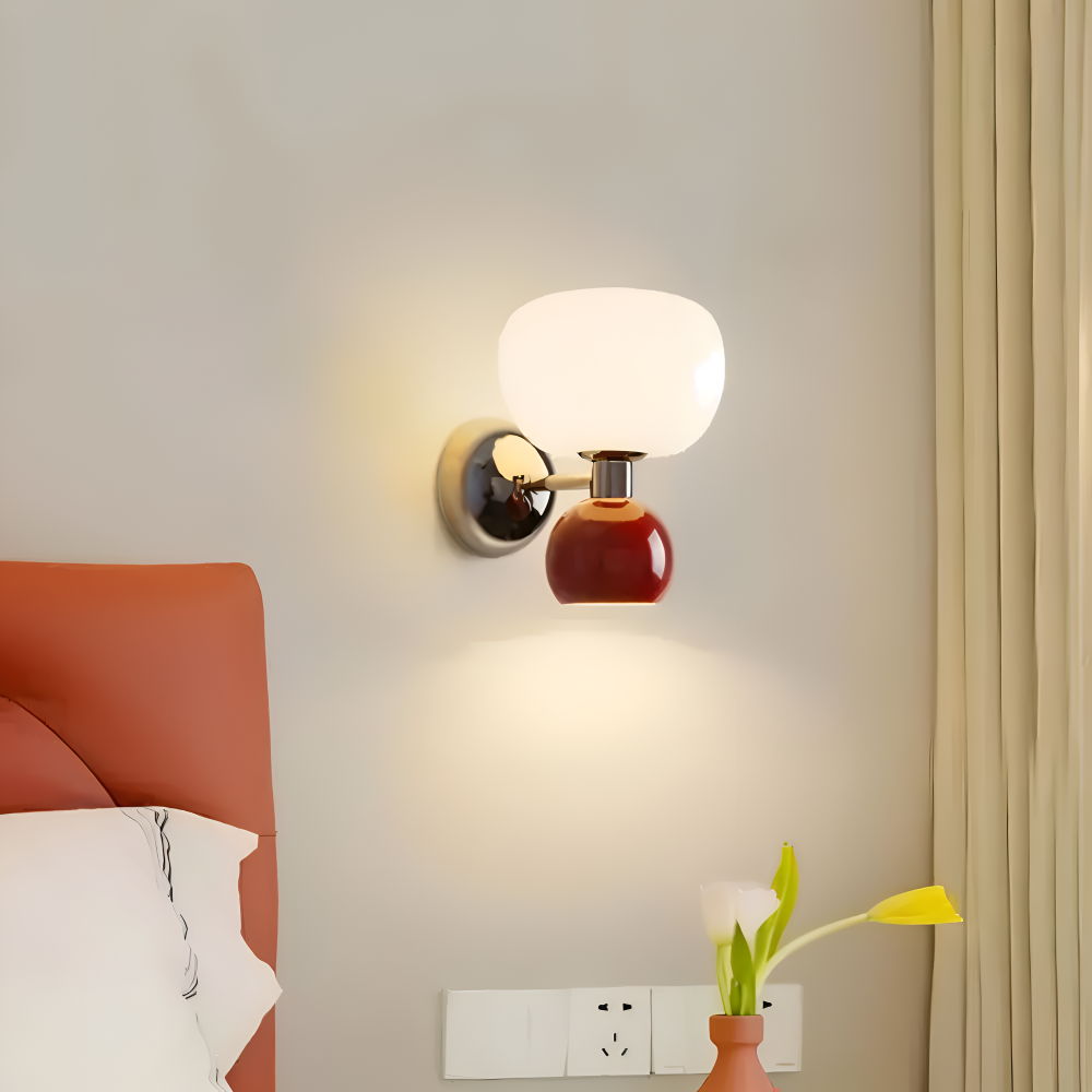 Pumpk Vägglampa - Krämig Pumpa Vägglampa - Vägglampdesign för Sovrum - Minimalistiska LED Vägglampor
