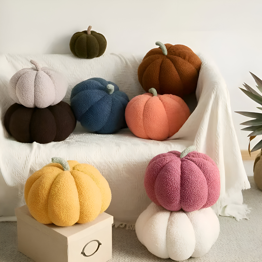 Pumpkin Cush - Texturerad Pumpa Plyschkudde