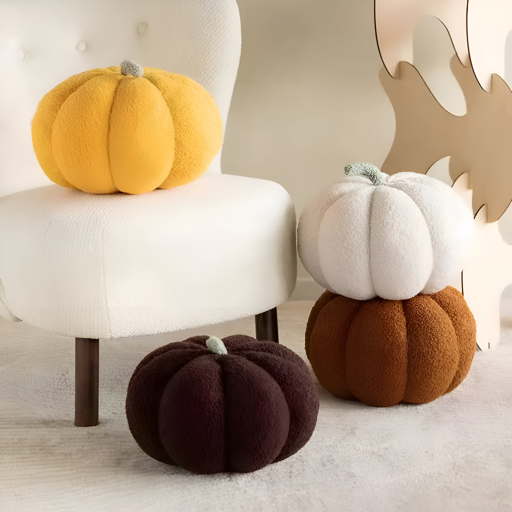 Pumpkin Cush - Texturerad Pumpa Plyschkudde