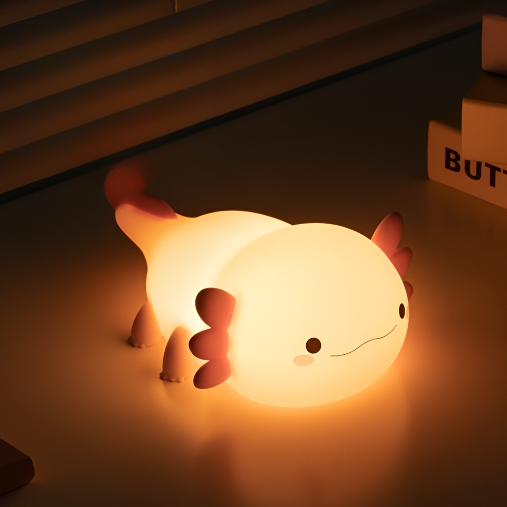 Uppladdningsbar Axolotl Silikon Nattljus - Bärbart Barn Nattljus