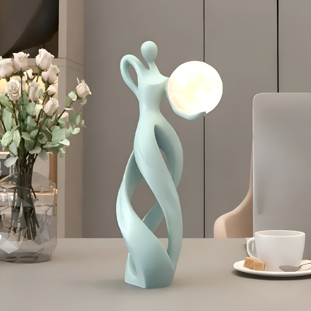 Resin Abstrakta Flicka Dekorativa Figurer - Belyst Harzskulptur för Stilfull Inredning och Bordaccent