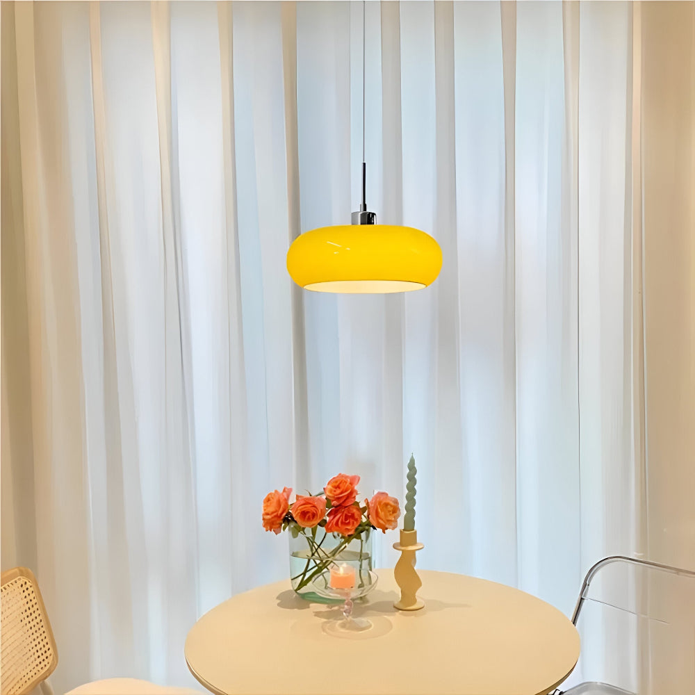 Retro Minimalistisk Bauhaus Glas Pendellampa - Modern Cirkelformad Hänglampa