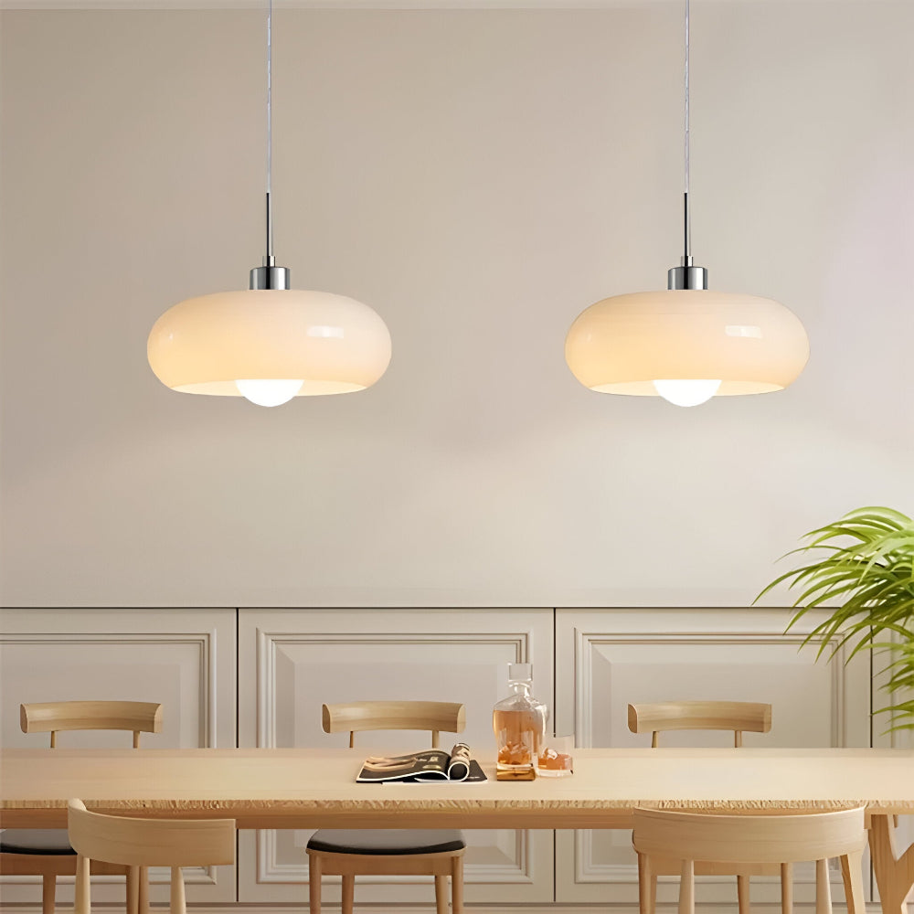 Retro Minimalistisk Bauhaus Glas Pendellampa - Modern Cirkelformad Hänglampa