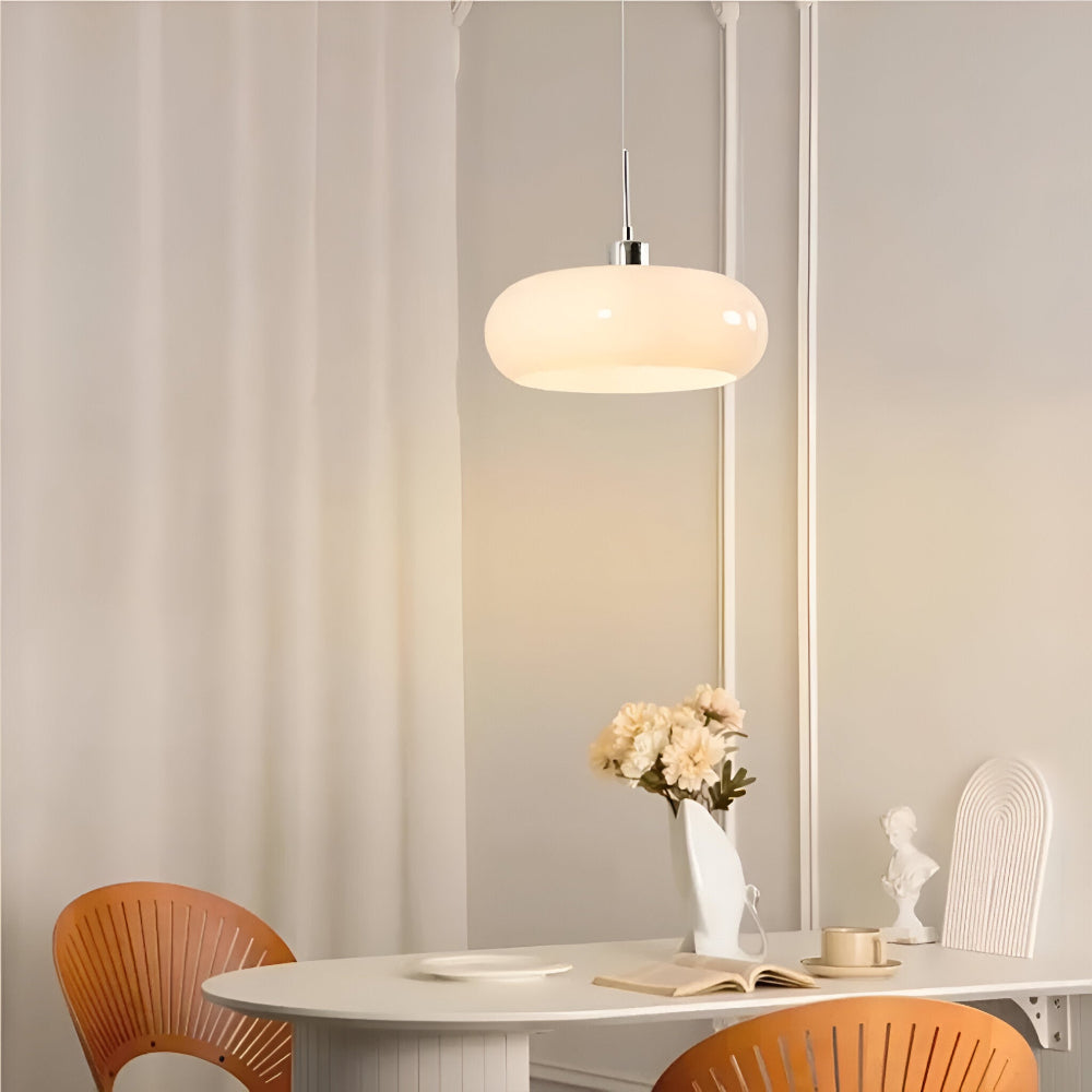 Retro Minimalistisk Bauhaus Glas Pendellampa - Modern Cirkelformad Hänglampa