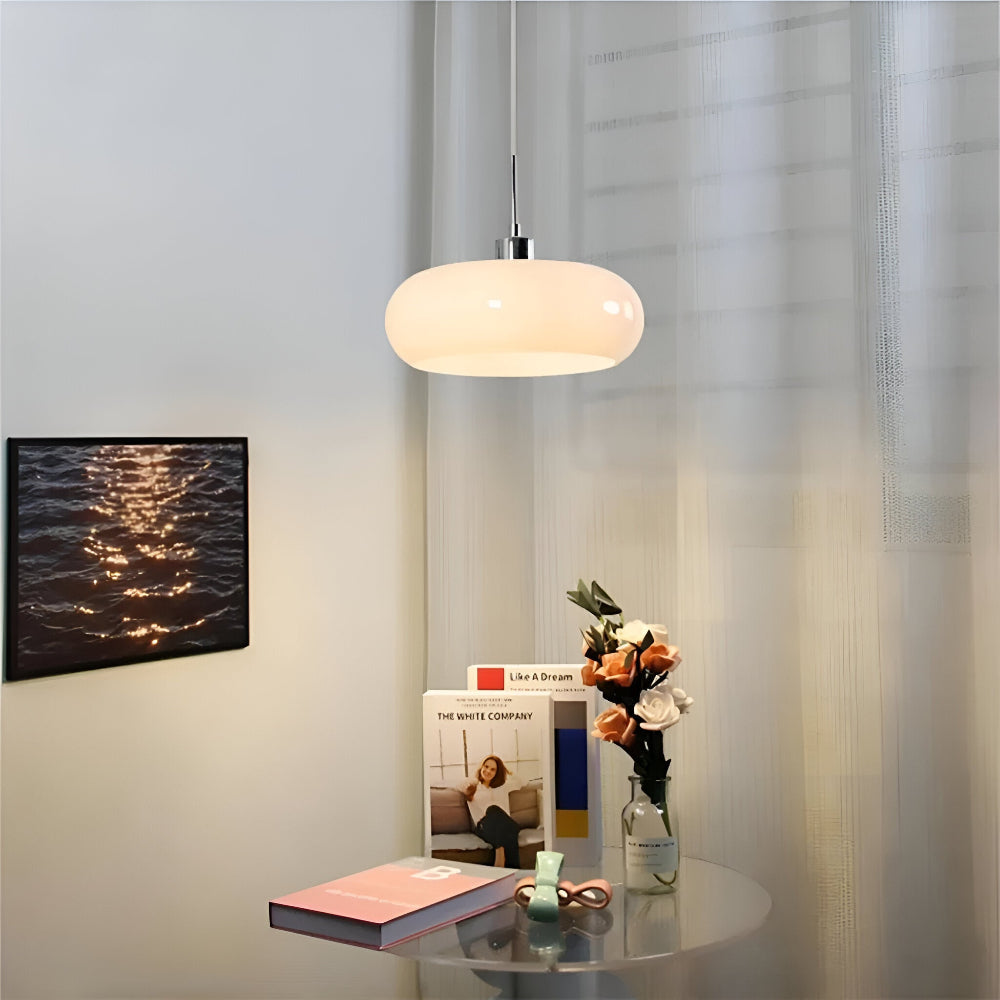 Retro Minimalistisk Bauhaus Glas Pendellampa - Modern Cirkelformad Hänglampa