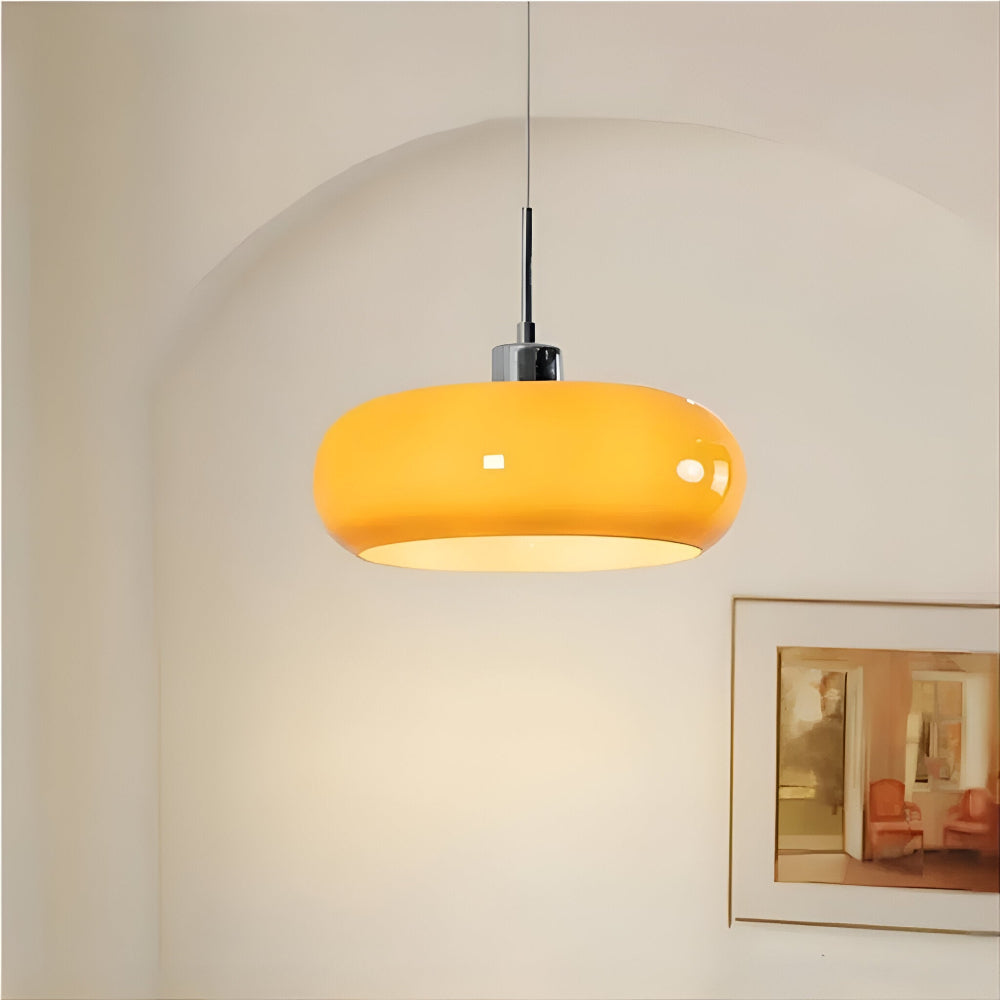 Retro Minimalistisk Bauhaus Glas Pendellampa - Modern Cirkelformad Hänglampa