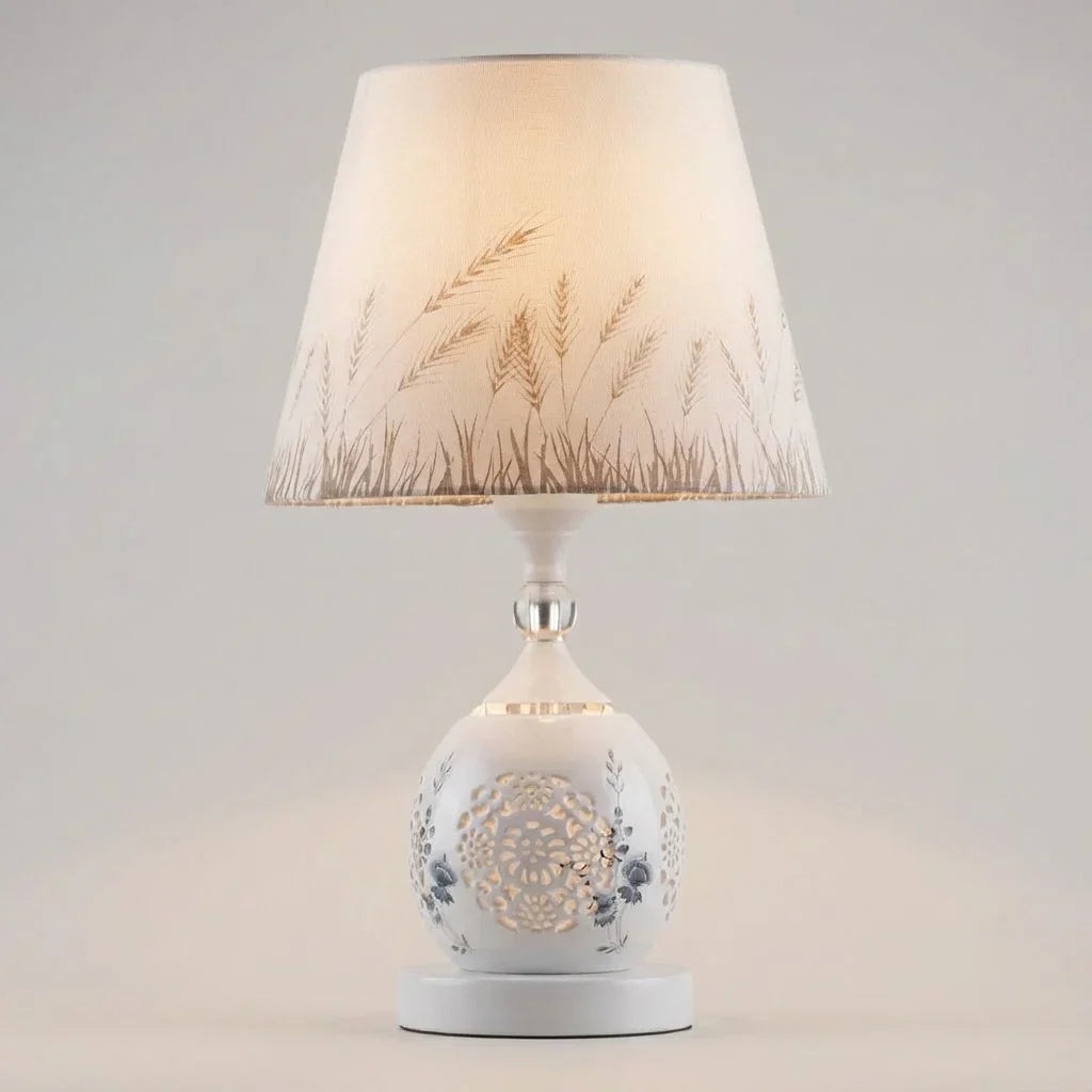 Kristallbordslampa Med Trumskärm I Guld