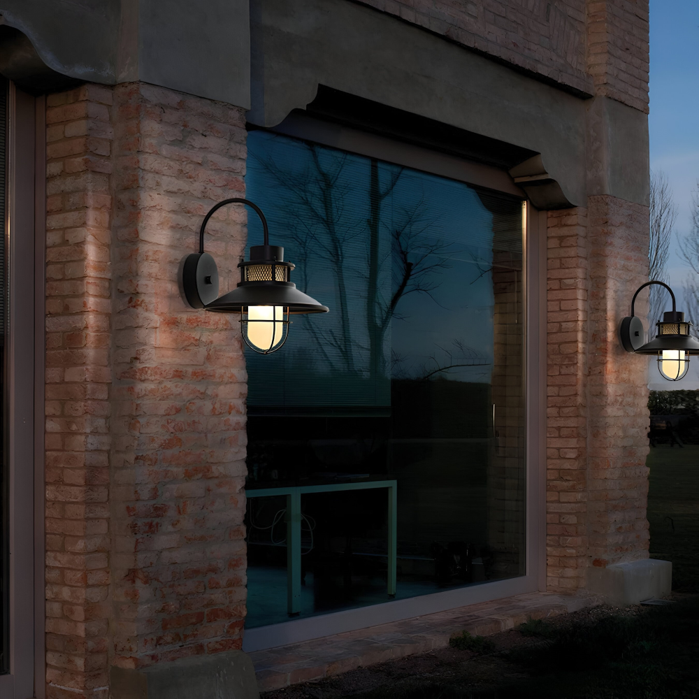 RustBlack Vägglampa - Inomhus Utomhus Industriell Vägglampa - Vintage Vägglampa