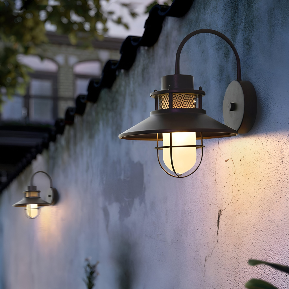 RustBlack Vägglampa - Inomhus Utomhus Industriell Vägglampa - Vintage Vägglampa