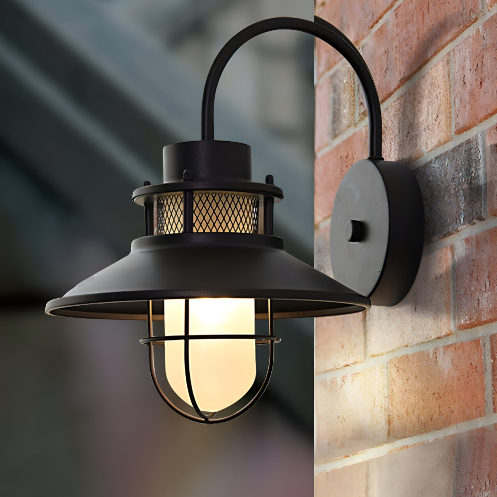 RustBlack Vägglampa - Inomhus Utomhus Industriell Vägglampa - Vintage Vägglampa