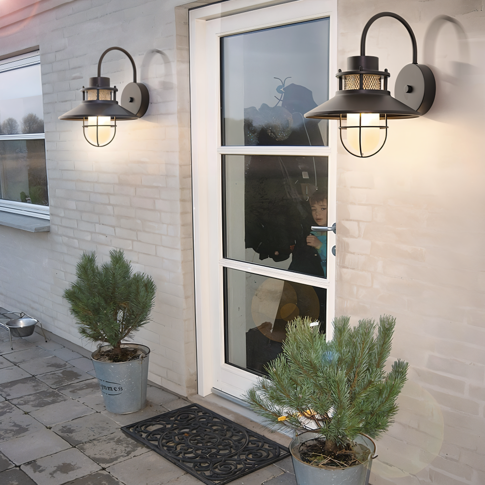RustBlack Vägglampa - Inomhus Utomhus Industriell Vägglampa - Vintage Vägglampa