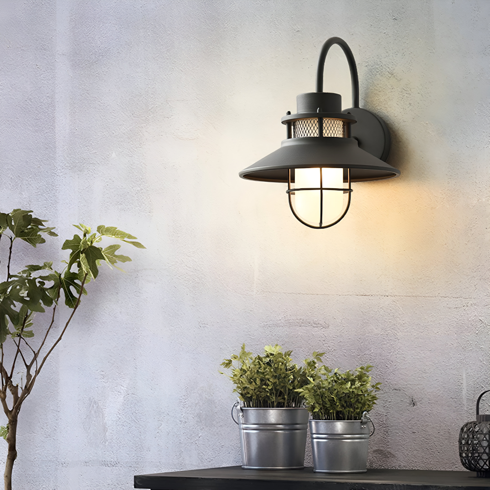RustBlack Vägglampa - Inomhus Utomhus Industriell Vägglampa - Vintage Vägglampa