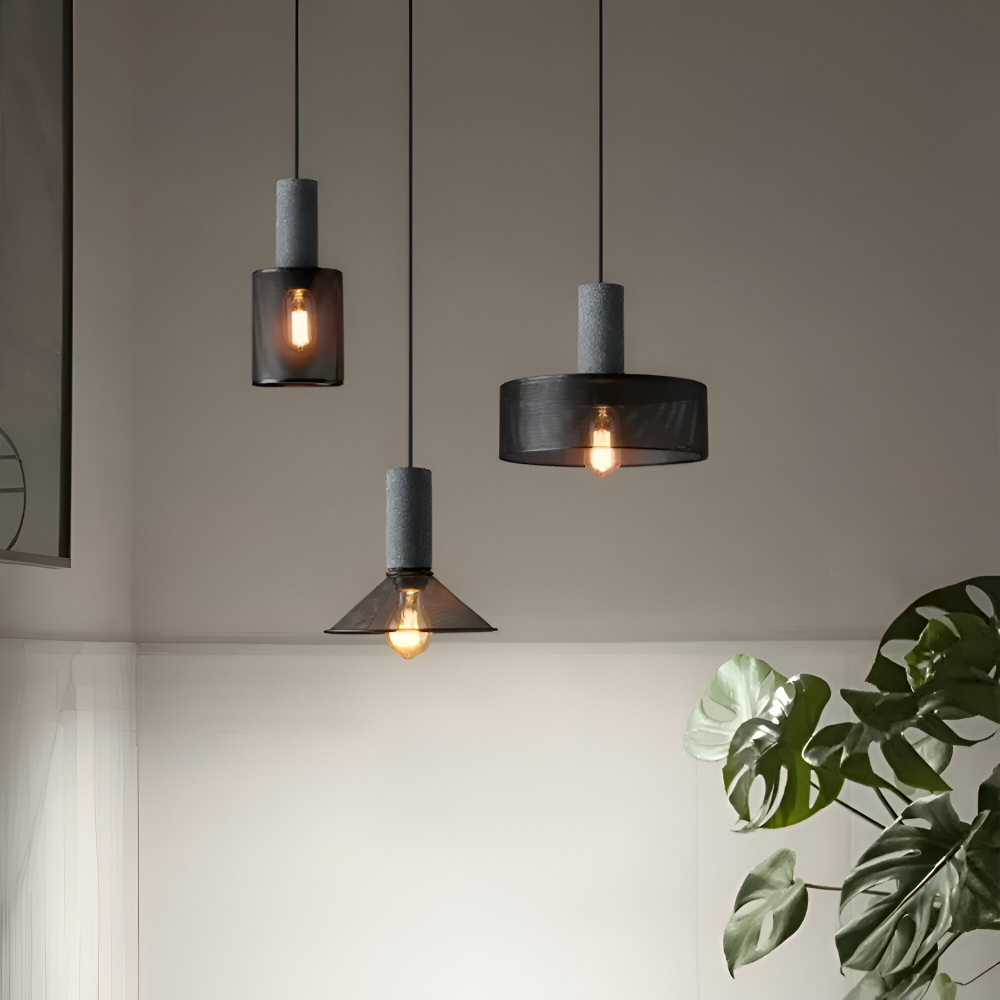 Rustik Pendellampa - Modern Retro Svart Industrilampa - Justerbar Hänglampa
