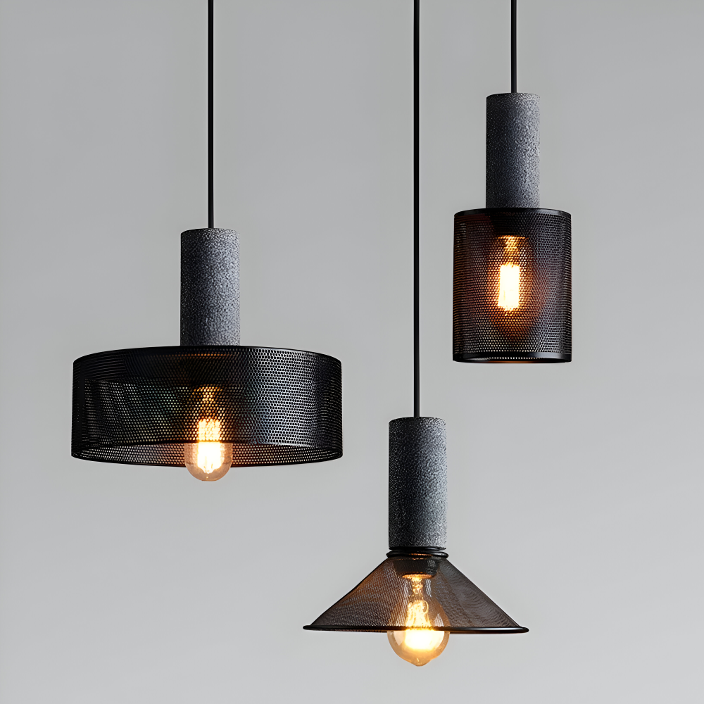 Rustik Pendellampa - Modern Retro Svart Industrilampa - Justerbar Hänglampa