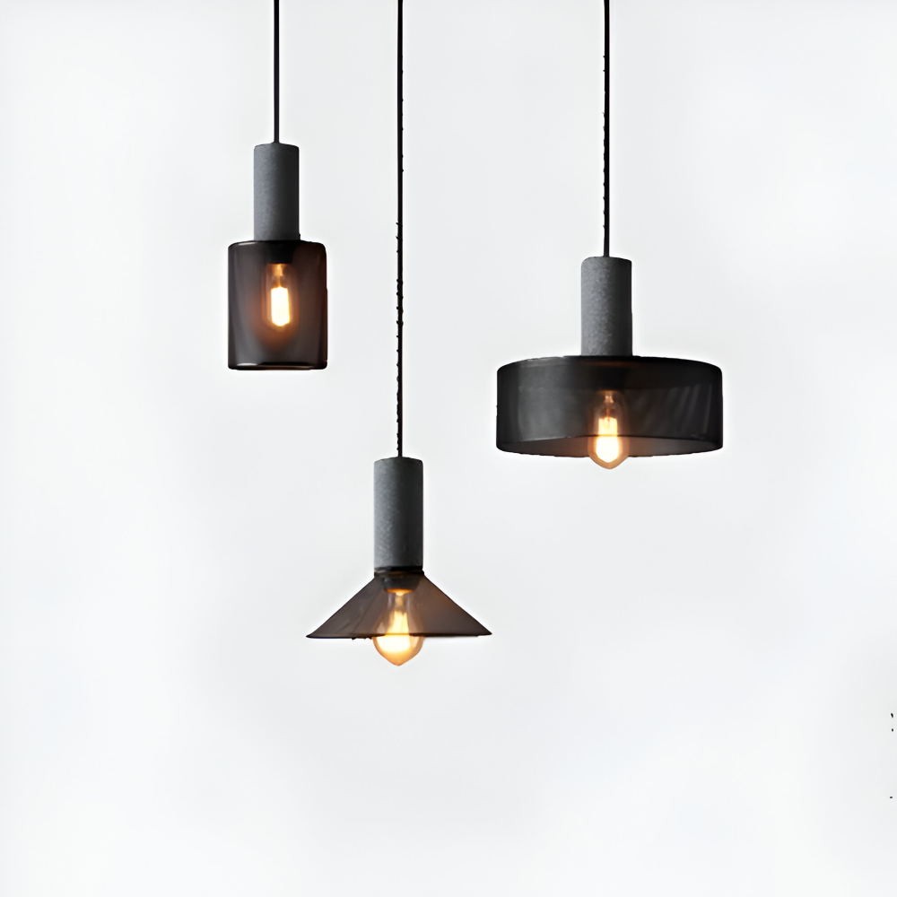 Rustik Pendellampa - Modern Retro Svart Industrilampa - Justerbar Hänglampa
