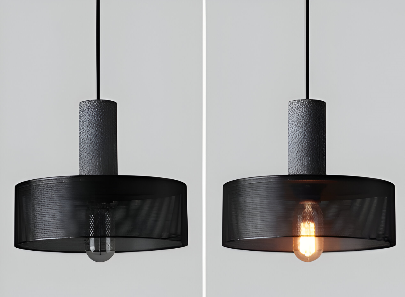 Rustik Pendellampa - Modern Retro Svart Industrilampa - Justerbar Hänglampa