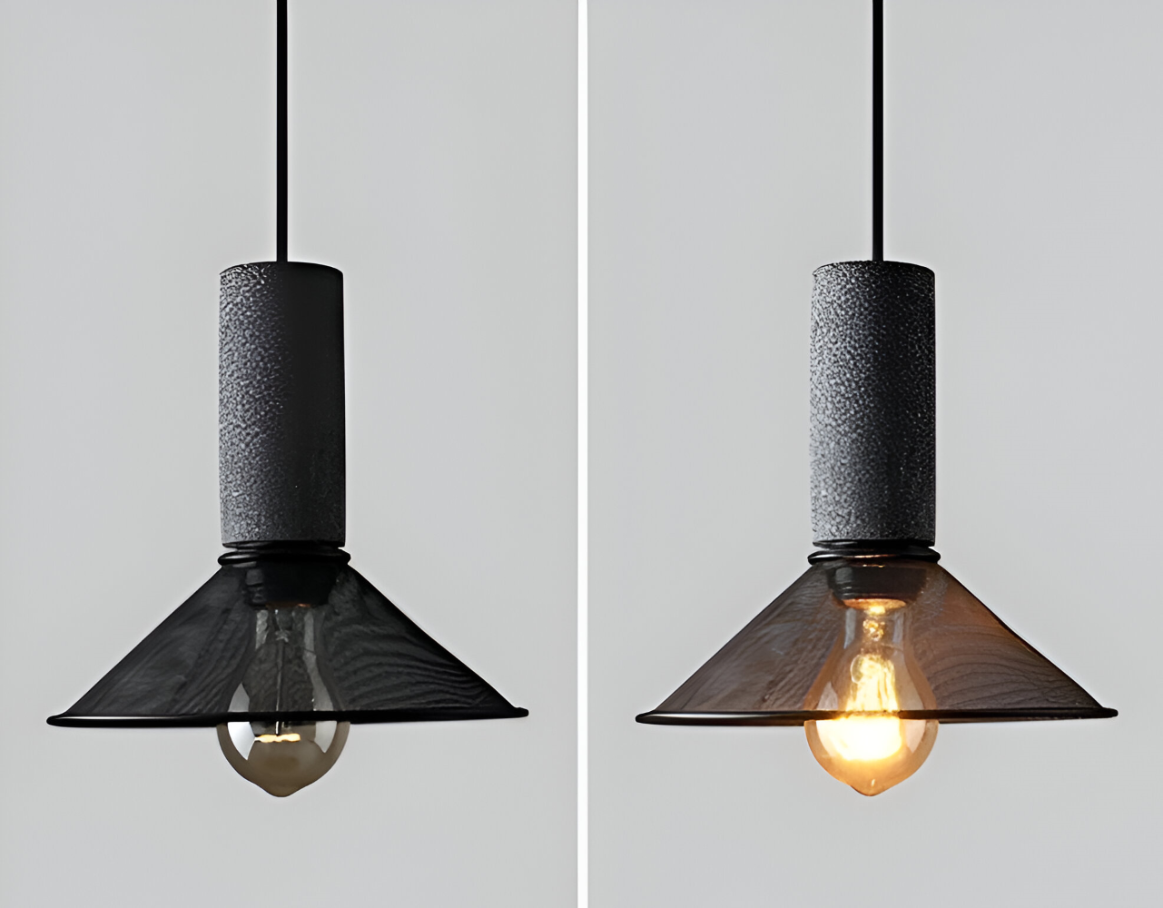Rustik Pendellampa - Modern Retro Svart Industrilampa - Justerbar Hänglampa