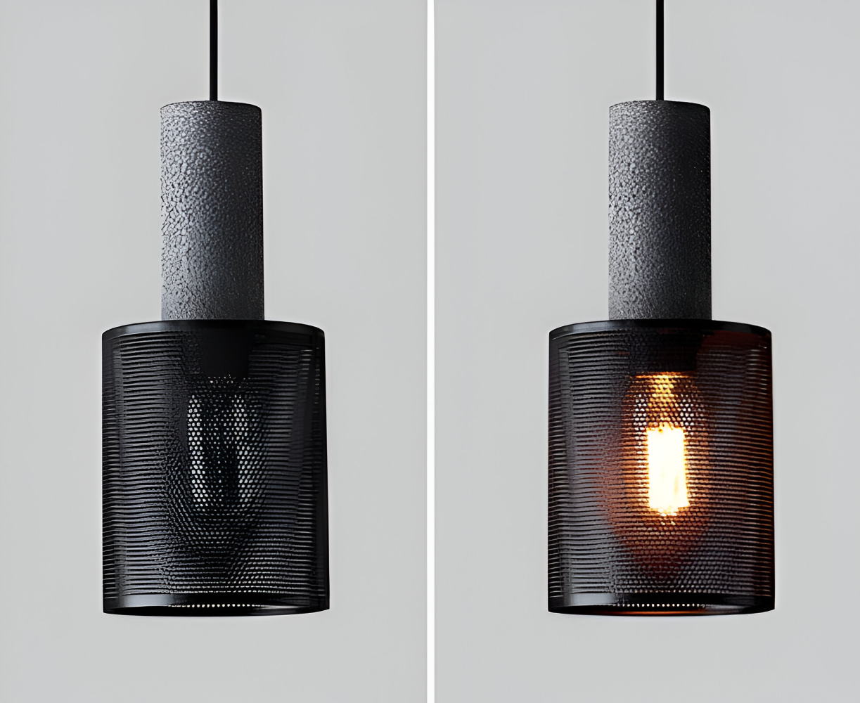 Rustik Pendellampa - Modern Retro Svart Industrilampa - Justerbar Hänglampa