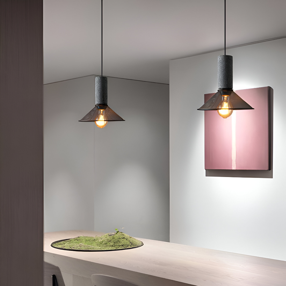 Rustik Pendellampa - Modern Retro Svart Industrilampa - Justerbar Hänglampa