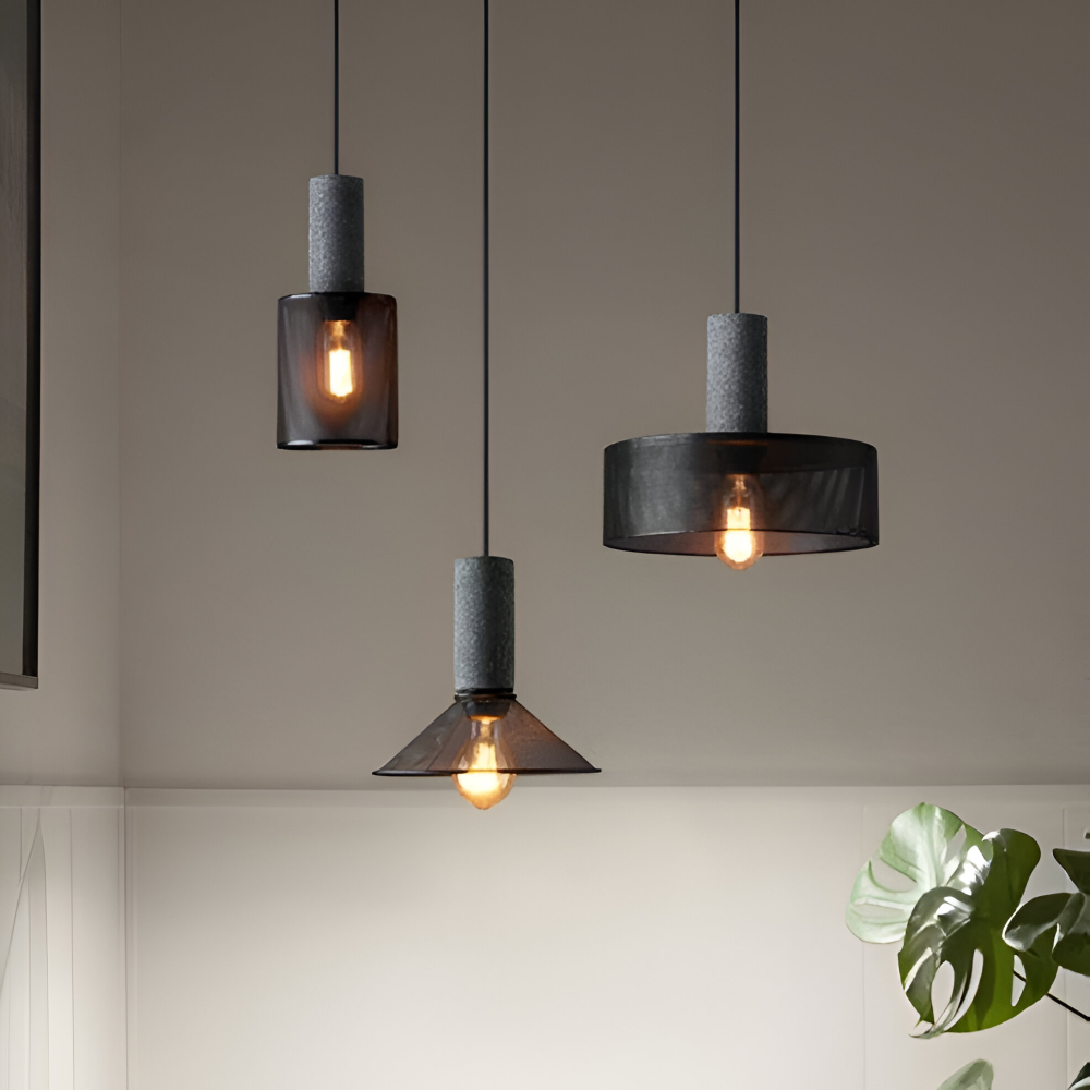 Rustik Pendellampa - Modern Retro Svart Industrilampa - Justerbar Hänglampa