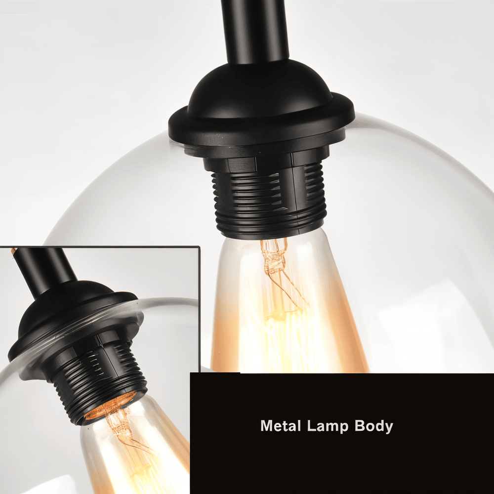 Rustik OrbLight - Pendellampa med Glasboll i Rep - Vintage Hängande Lampa