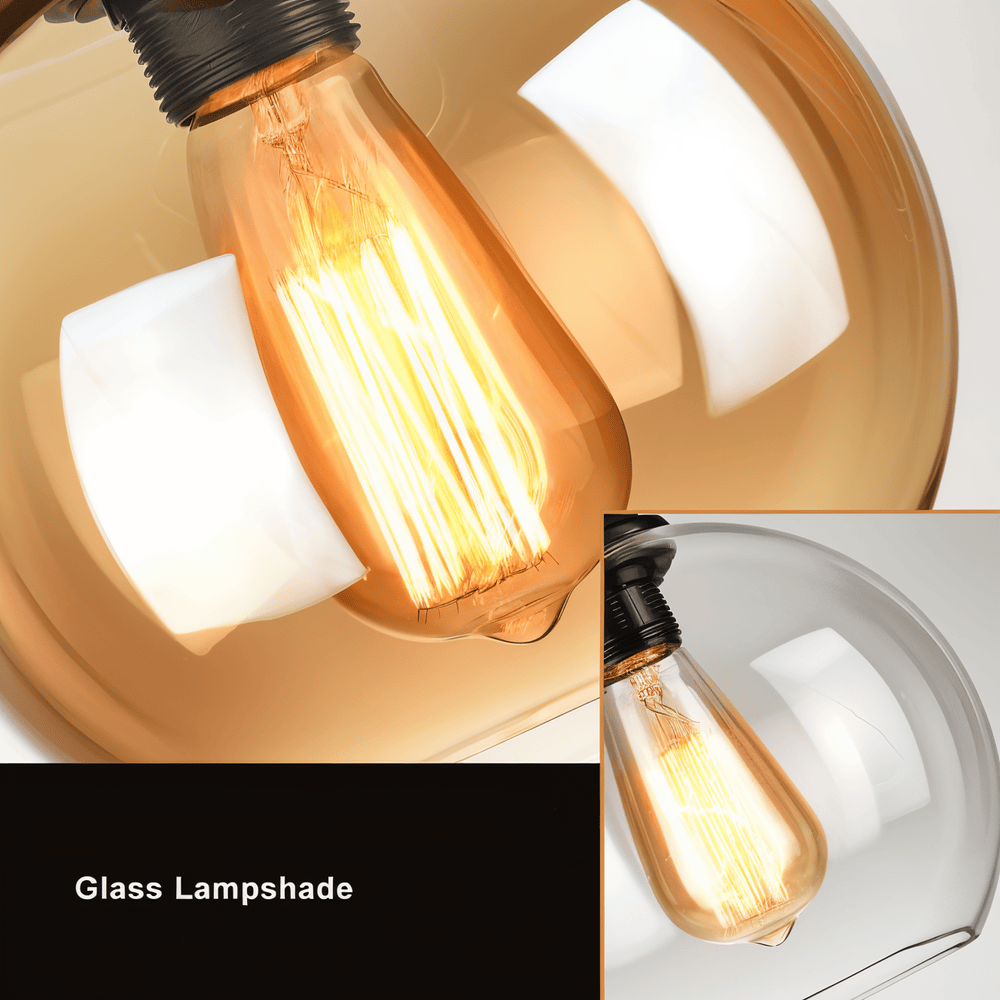 Rustik OrbLight - Pendellampa med Glasboll i Rep - Vintage Hängande Lampa