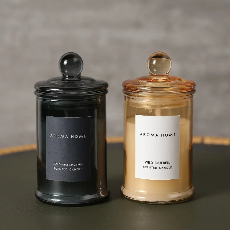 Doftljus i sojavax med elegant glasbehållare