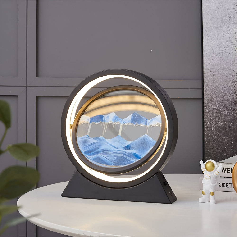 Sands of Time - Sandkonst LED Bordslampa - Roternade Sandkonst Lampa