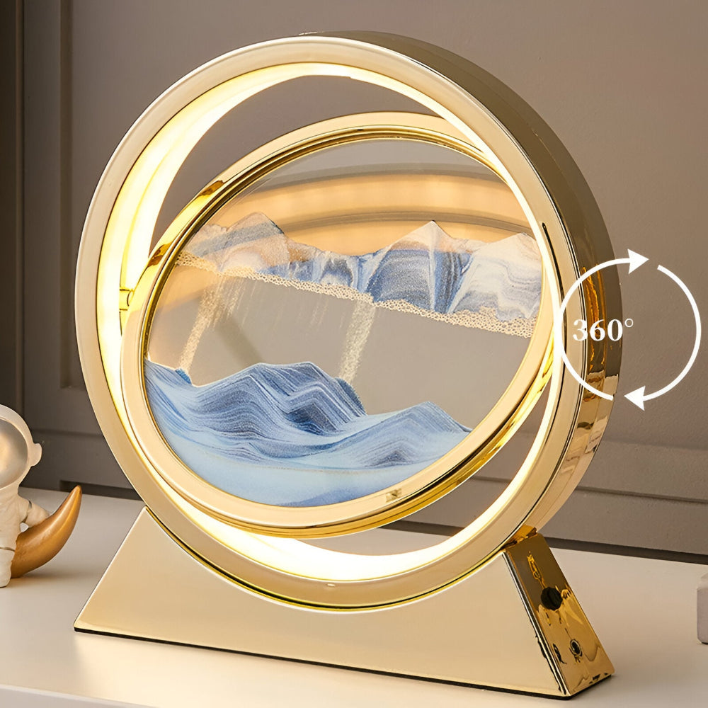 Sands of Time - Sandkonst LED Bordslampa - Roternade Sandkonst Lampa