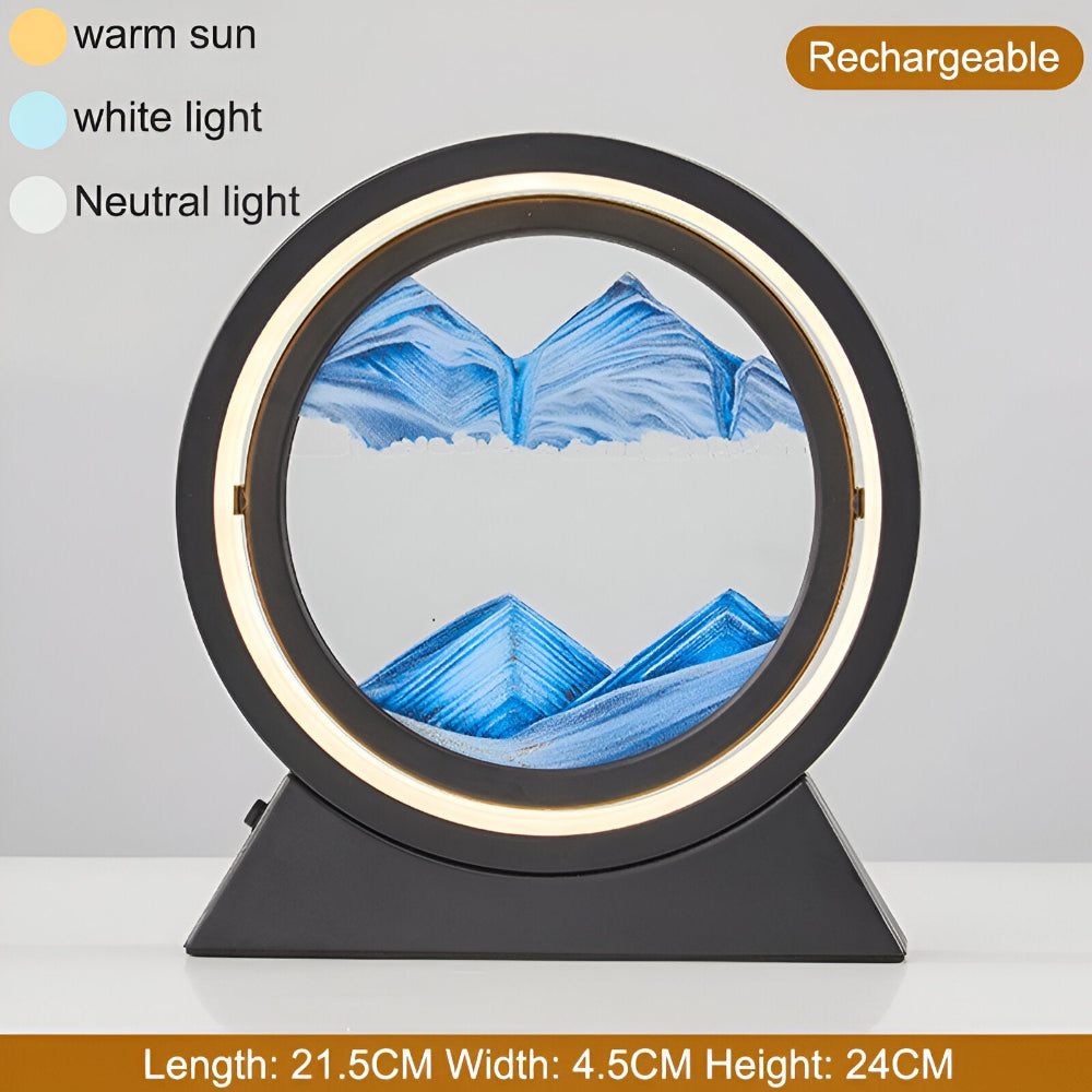 Sands of Time - Sandkonst LED Bordslampa - Roternade Sandkonst Lampa