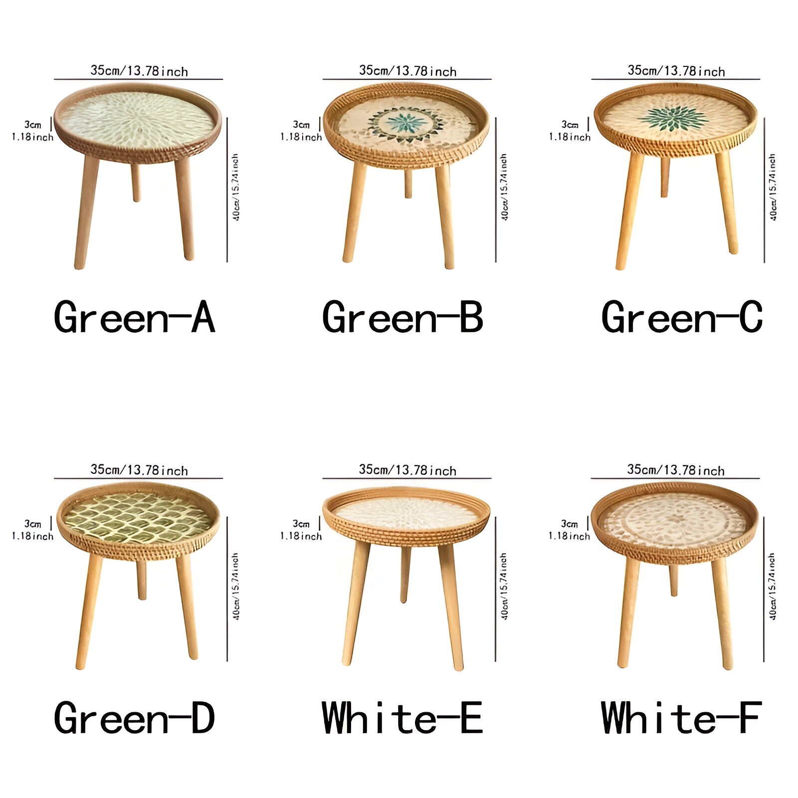 Scandi Soffbord - Handgjort Rattan Soffbord Runt - Soffbord i trä