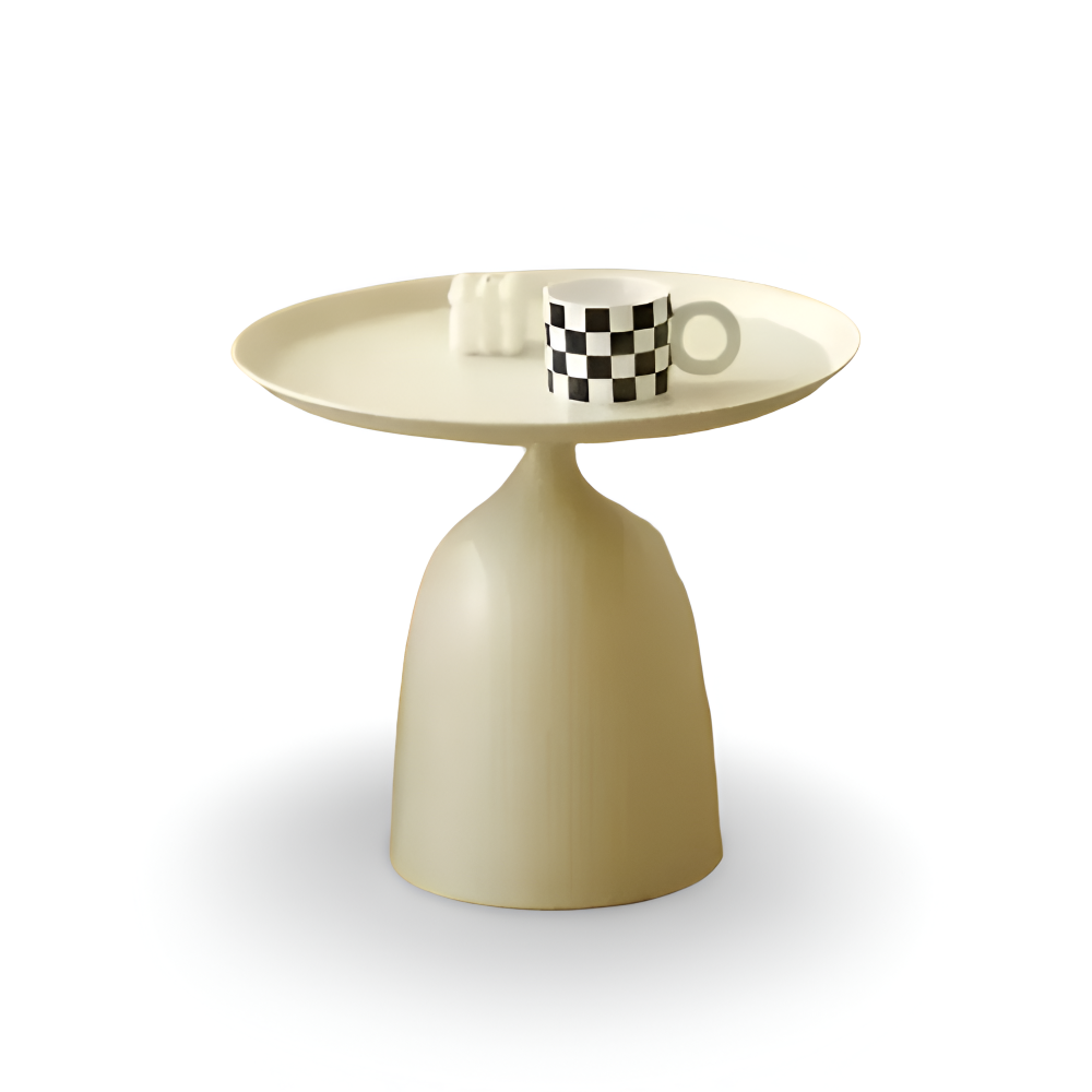 Skandinavisk Rund Metall Sidobord - Modernt Minimalistiskt Design Akzentbord