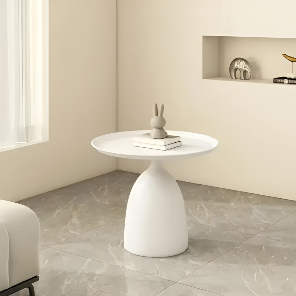 Skandinavisk Rund Metall Sidobord - Modernt Minimalistiskt Design Akzentbord