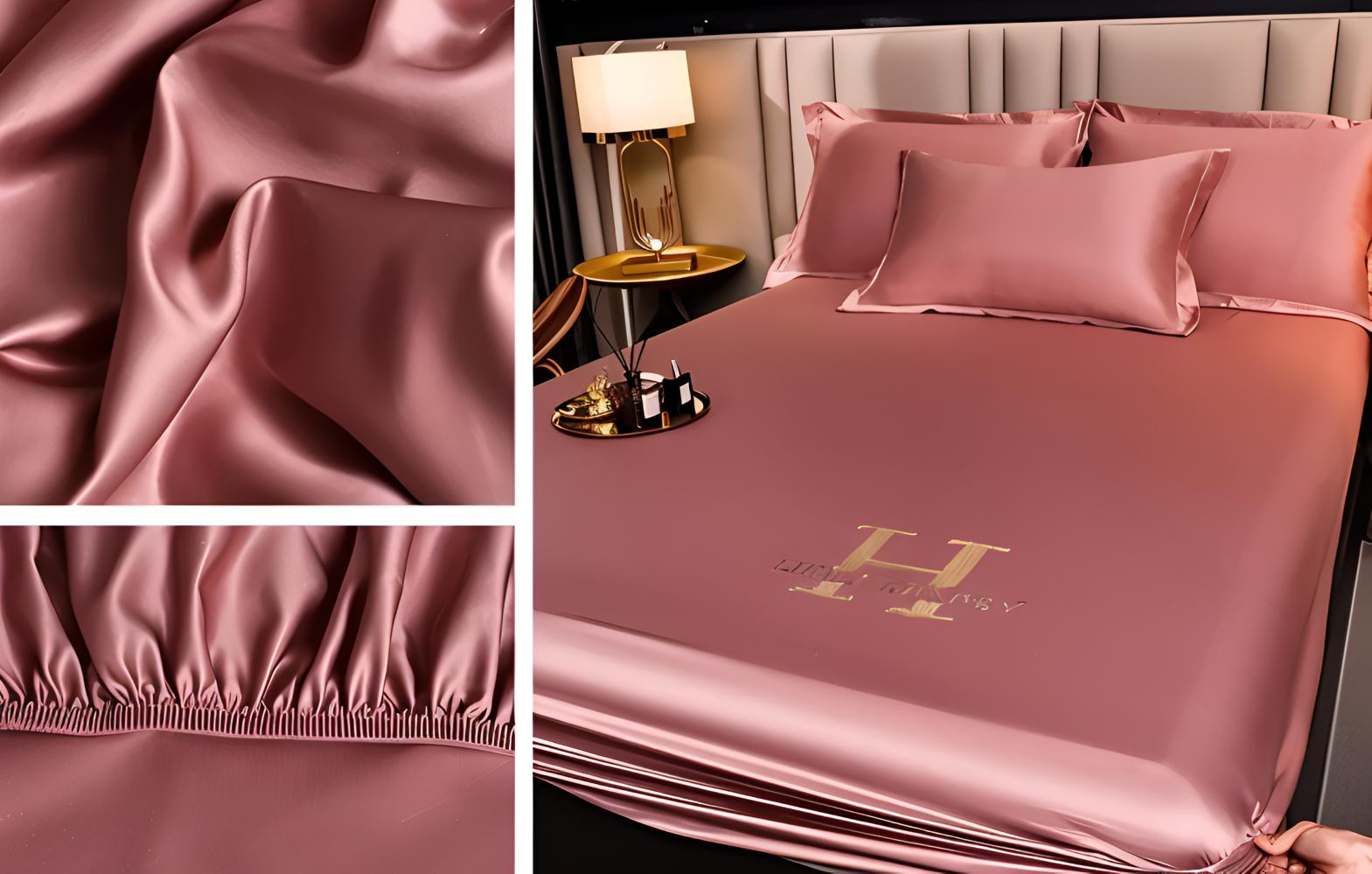 Glänsande Silk Sheets - Andningsbart Satin Spännbettuch - Madrasskydd