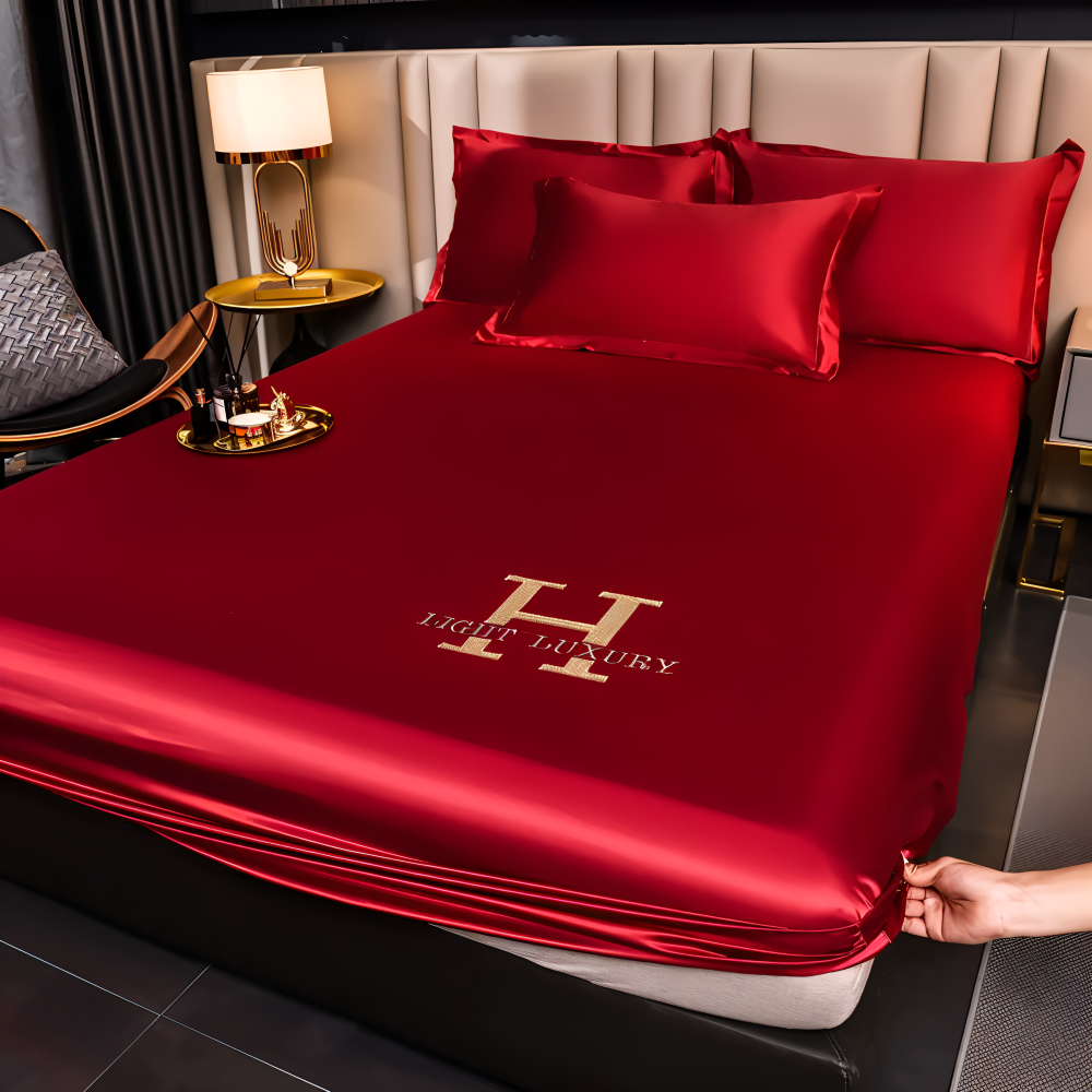 Glänsande Silk Sheets - Andningsbart Satin Spännbettuch - Madrasskydd