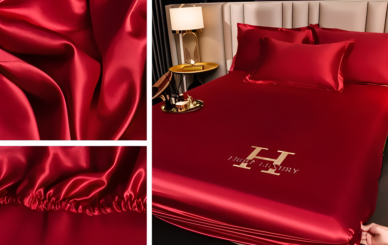 Glänsande Silk Sheets - Andningsbart Satin Spännbettuch - Madrasskydd