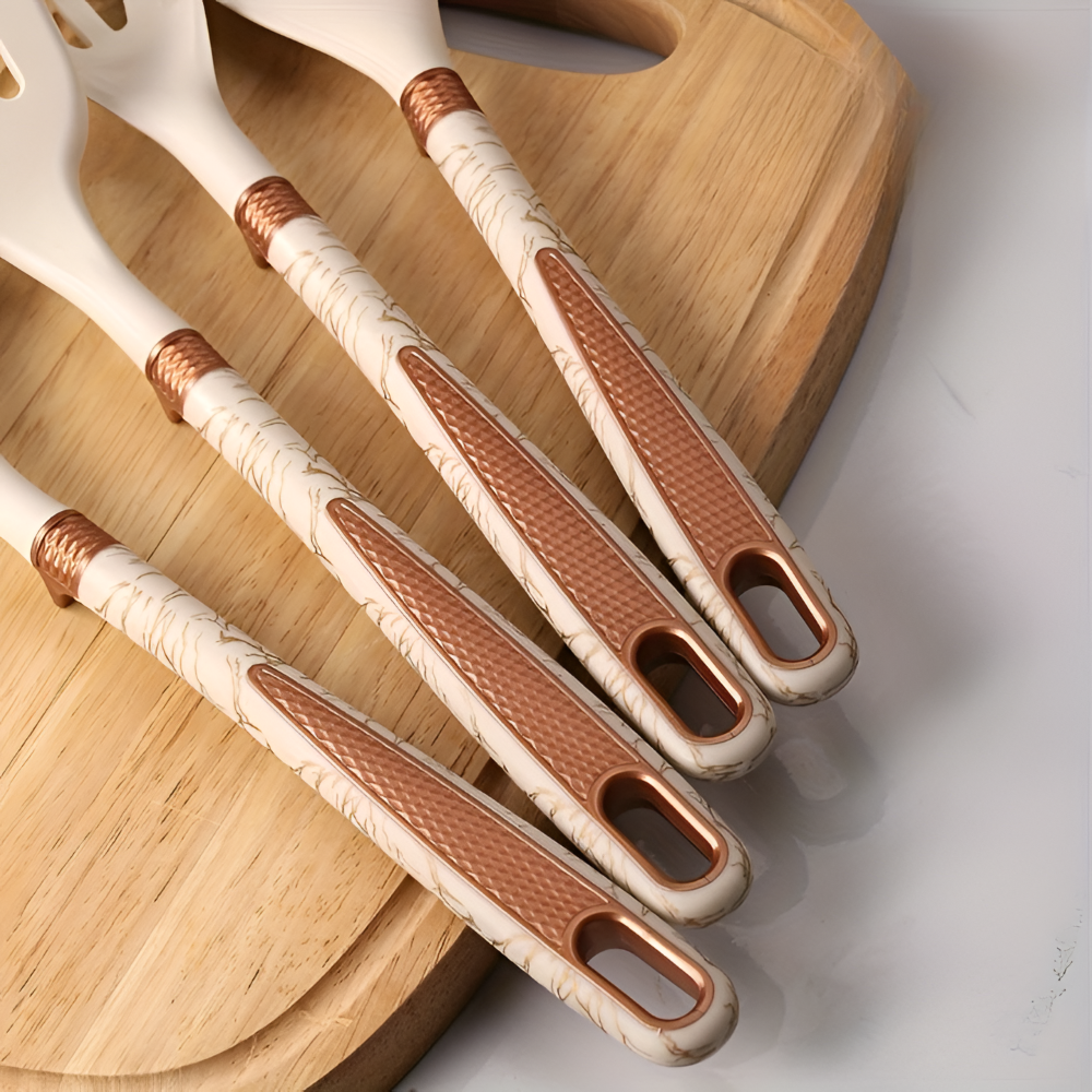 12-delars Silikon Köksredskapsset – Värmebeständiga Kökredskap & Förvaringsbehållare, Non-stick