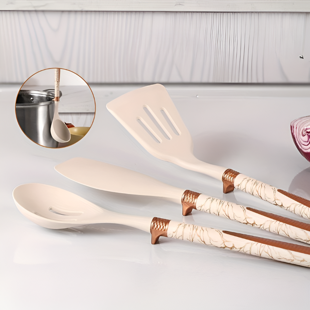 12-delars Silikon Köksredskapsset – Värmebeständiga Kökredskap & Förvaringsbehållare, Non-stick