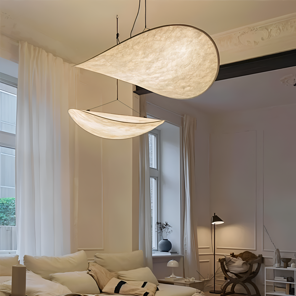 SilkyFab Pendellampa - Handgjord LED Hänglampa av Tyg