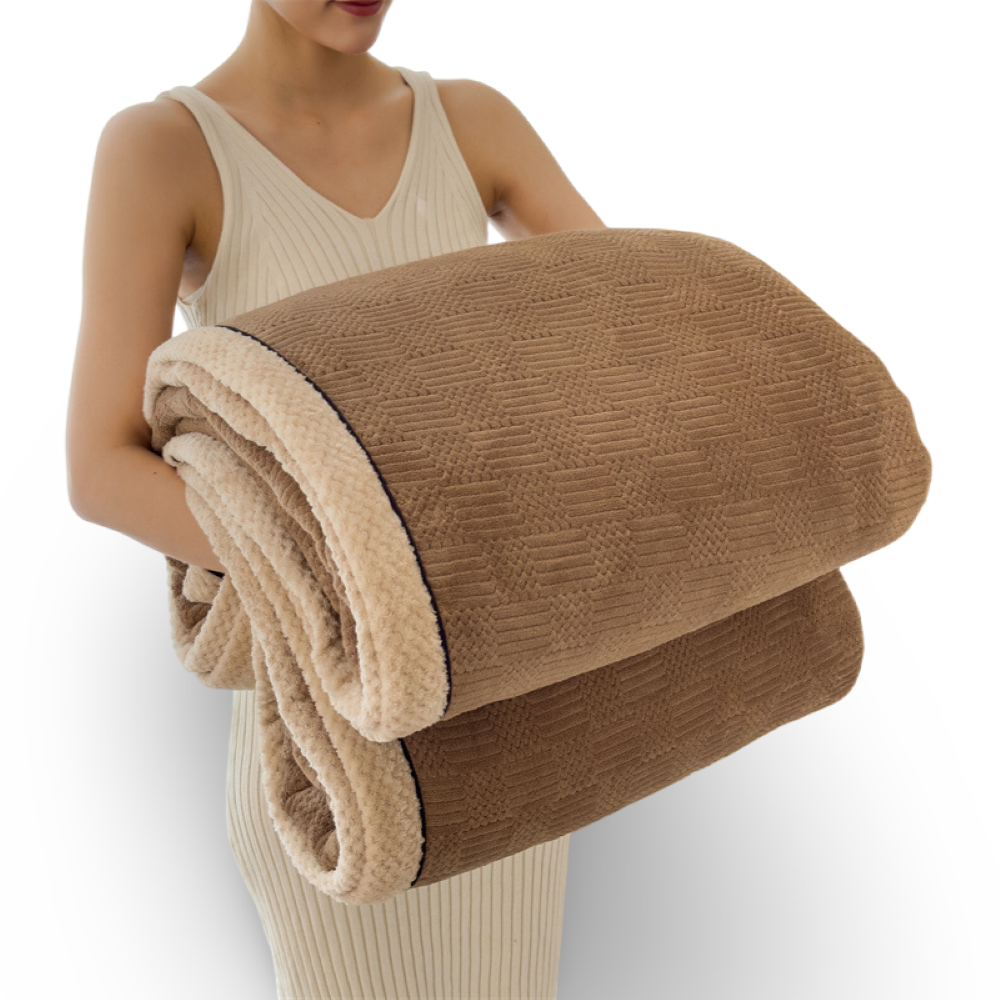 Mjuk Präglad Mysfilt med Elegant Kantdesign - Bekväm, Maskintvättbar Komfort för Heminredning