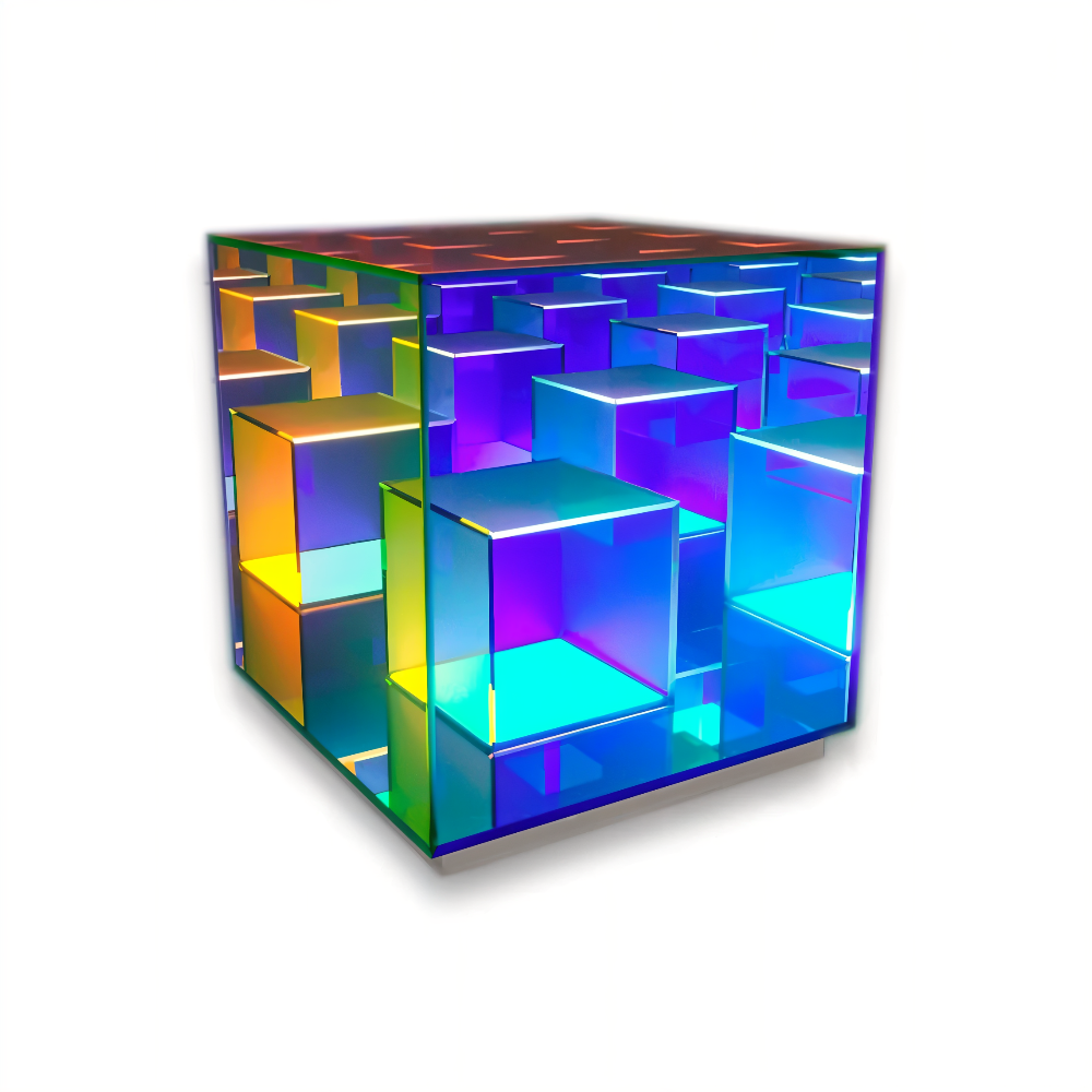 Spectra-Cube Bordslampa - Regnbågsakryl LED-lampa med Fascinerande 3D Illusion